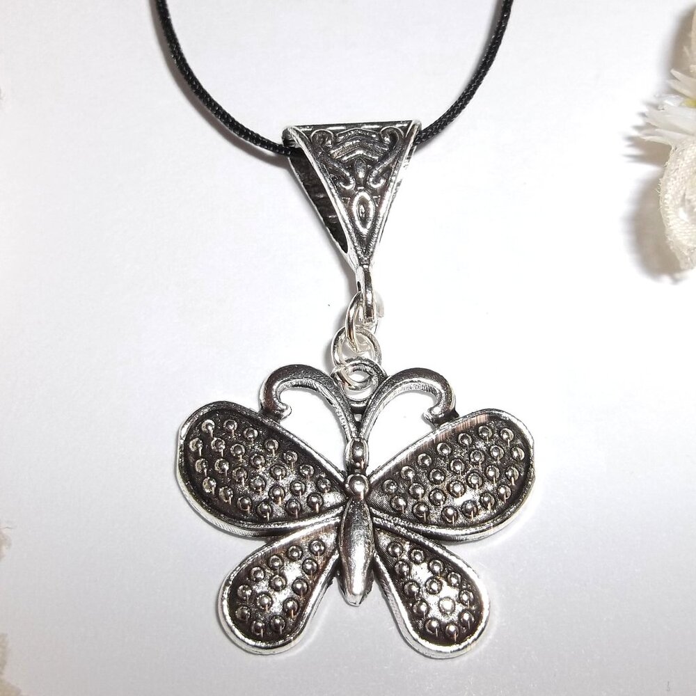 Silver Butterfly Necklace Pendant Charm Jewelry Gift Idea for Her Girl Boho C877